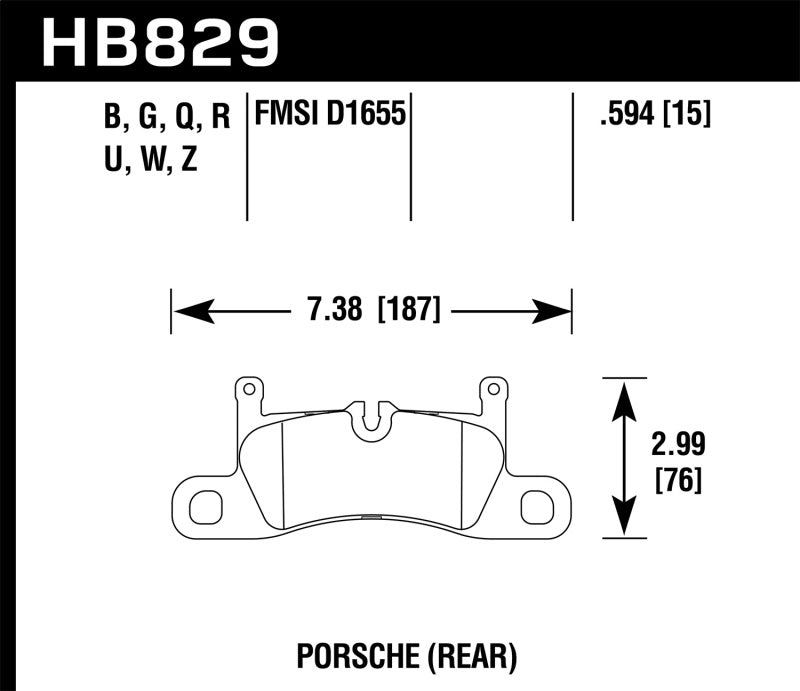 Hawk DTC-30 Race Rear Brake Pads - 12-17 Porsche 911 s - HB829W.594